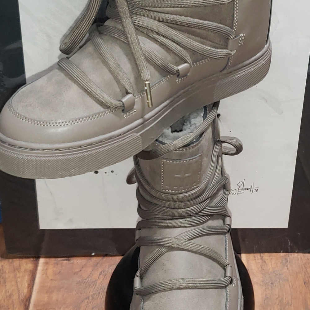 H&M Stylish High-Top Sneakers in Taupe